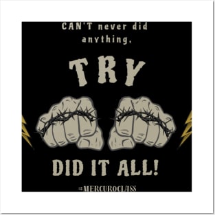 TRY did it all fists Posters and Art